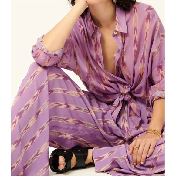 NEW SESSUN hanano top in purple sess√πn print - Picture 3 of 3